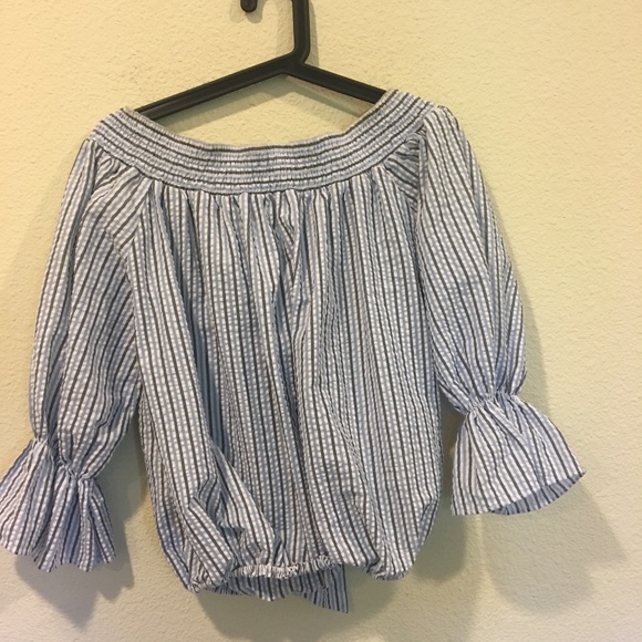 Chicwish Tops - Chicwish blue and white striped blouse Chicwish Tops - Chicwish blue and white striped blouse